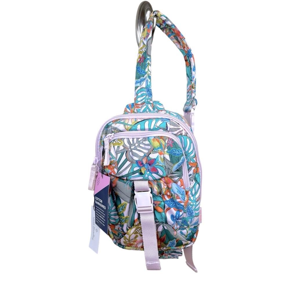 NWT Vera Bradley Women's Cotton Utility Sling Backpack, Rain Forest Canopy - Picture 8 of 14